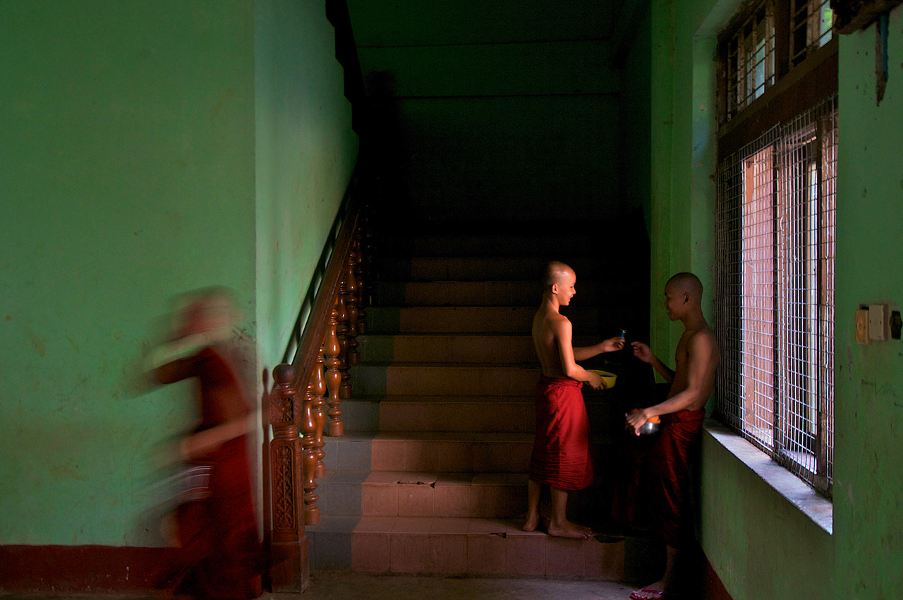 Novice Monks at a Monastery in Yangon, Myanamr, ©2017