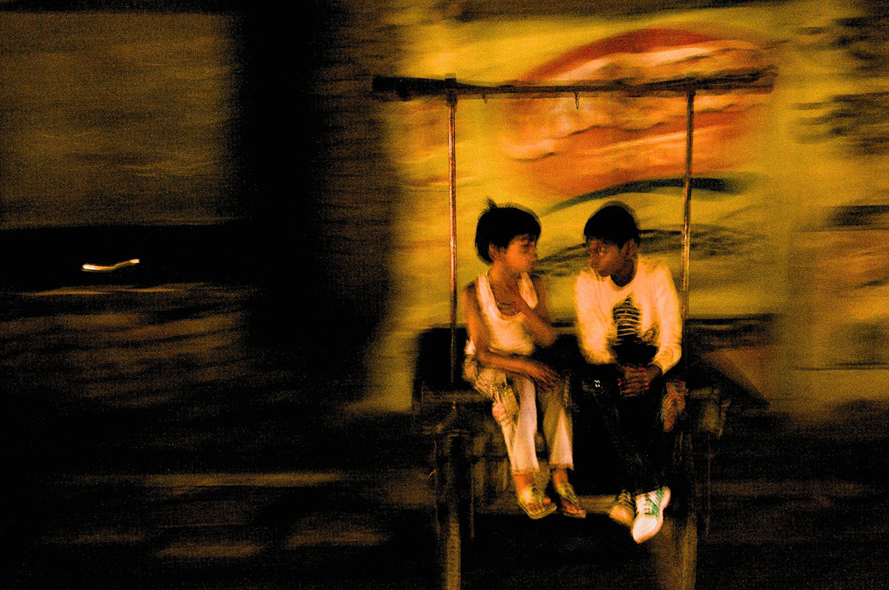 Street scene at night, Varanasi, India, ©2017